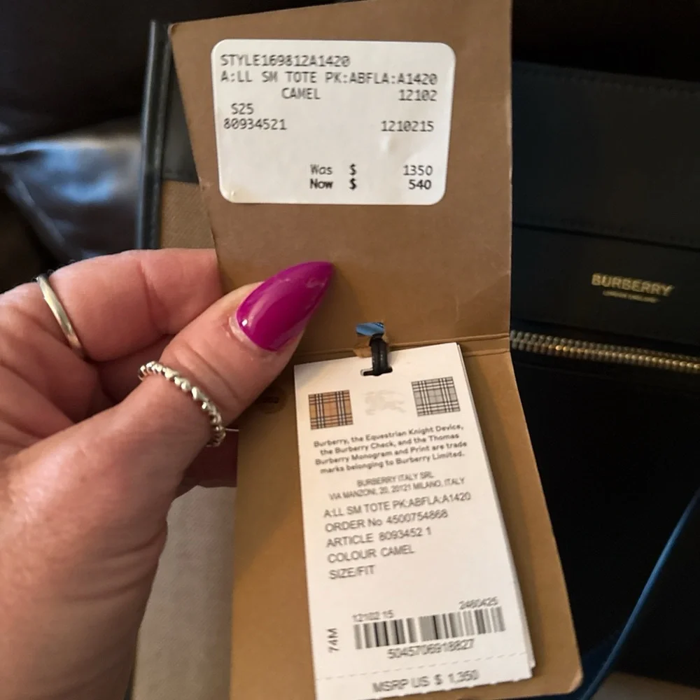 Burberry Men's Black and Tan Briefcase